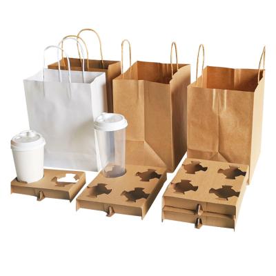 Chine Disposable take away paper pulp tray 2 cup 4 cup holder cup carrier for coffee cup à vendre