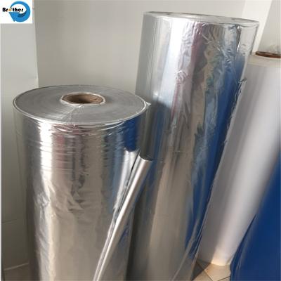 China SGS Heat Resistant Membrane Ducting Aluminum Pet Film VMPET Laminate PE Aluminum Foil for Ventilation Flexible Exhaust for sale