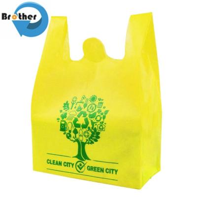 China Supermarket Tote Ultrasonic Non-Woven T-Shirt Bag Custom Cheap Reusable PP Non Woven Fabric Shopping Bag Te koop