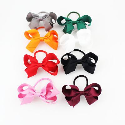 China Kids Fashion Grosgrain Junior Bow with Elastic Hair Ties for sale