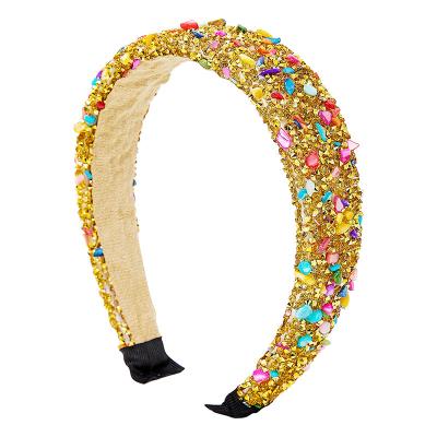 China Viable Wholesale Stylish Baroque Full Rhinestone Diamond Crystal Stone Hair Band Hairbands for sale