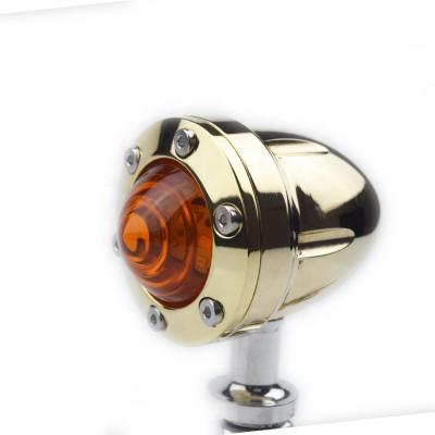 中国 RSD Style 12V LED Turn Signal Light Brass Custom RSD Style 12V LED Cafe Racer Motorcycle Turn Signal Light Motorcycle Aftermarket Brass Turn Light 販売のため