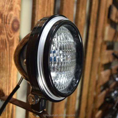 China New Design Motorcycle Headlamp Vintage H4 Halogen Aluminum Foil Headlight For Harley en venta