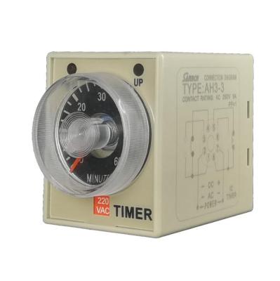 China 100% Original Sealed AC 220V AH3-3 Delay Timer Time Relay 0-6 Seconds 6s 6sec With Base for sale