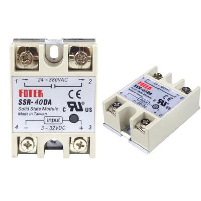 China 40A DC Sealed To AC Solid State Relay SSR Relay FOTEK 40DA Solid State Relay SSR-40DA for sale