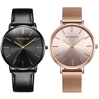 China Water Resistant WYGICOO Stainless Steel Ladies Thin Leather Analog Women's Watch For Women for sale