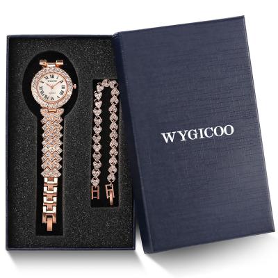 China Custom Brilliant Power Reservation WYGICOO Diamond Luxury Brand Rhinestone Ladies Watches With Straps Relogio Feminino for sale