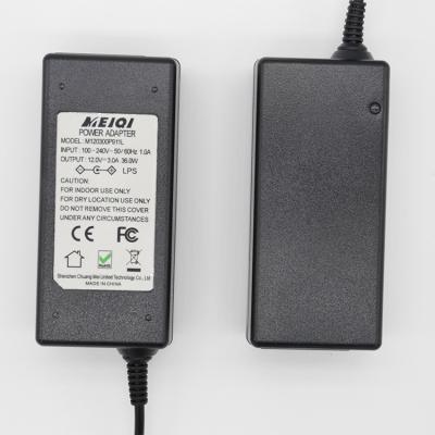 China LED light factory direct supplier 100-240vac 50/60hz input voltage 12v 3a smart power supply adapter for sale