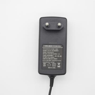 China LED Light Maker Direct 12v 4a Plug In Connection Opp Protective Wall Mount Mobile Power Adapter for sale