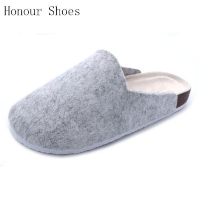 China Slippers Closed Toe Slipper Curly Sheepskin Slippers Durable Closed Toe Half-Pack Cork Slippers Winter Slips For for sale