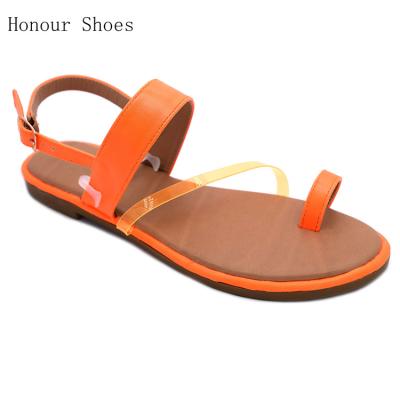 China Durable Chinese Custom Color PU Jelly Bandage Cross Top Flat Sandals Factory for sale