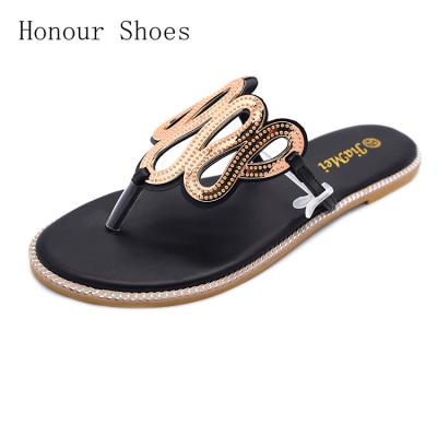 China Durable Chinese Factory Faux Stone Fancy Custom Sequined Flip Flops for sale