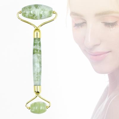 China Hand-Helded Face Massage Jade Roller Natural Stone Crystal Double Wrinkle Lift Chin Remover Beauty Care Slimming Tools for sale