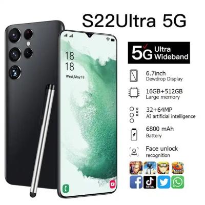 China Original Dual SIM Card Global Version S22 Ultra 16GB+512GB Android Smartphone With Stylus Support 4G 5G Super Network Resistance Mobile Phone for sale