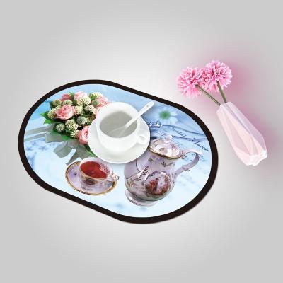 China Custom Waterproof PP Tea Cup Mat Plastic Cup Pad Pvc Table Waterproof Mat for sale