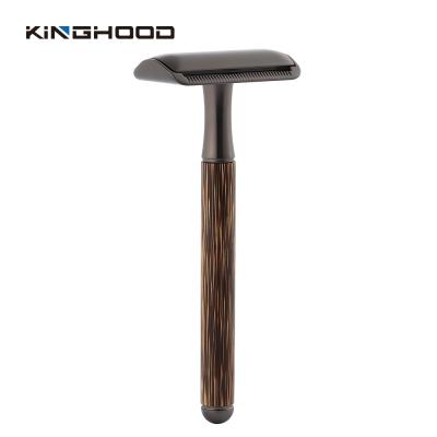 China Black Double Edge Bamboo Handle Stylish Christmas Gift For Men Safety Razor Double Edge Safety Razor Razor for sale