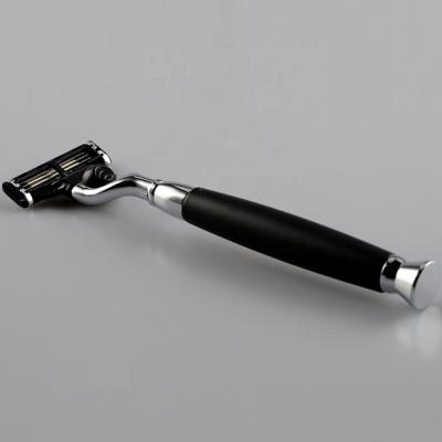 China Good Quality Classic Good Quality Mens Triple Blade Small 3 Pieces Razor Small 3 Pieces Eco-friendly Classic Black Metal ABS Shaving Safety Razor for sale