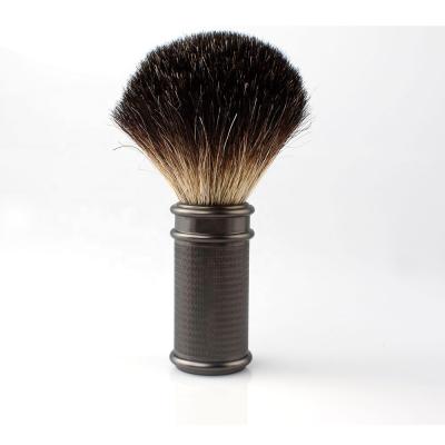 China New Design Men's Really Black Badger Hair Shaving Brush Razor Brush Durable Metal Handle Razor Shaving Brush for sale