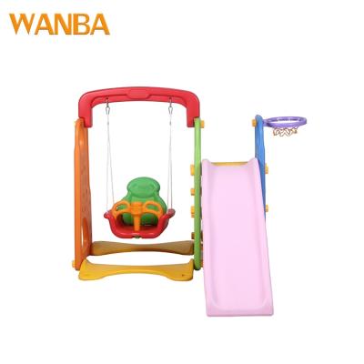 China Small Tikes Eco-Friendly Outdoor Kids Kindergarten Swing And Indoor Plastic Slide Set for sale