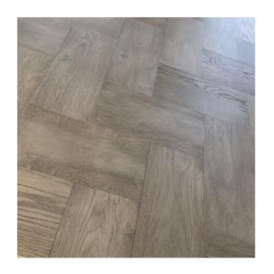 China Modern Factory Direct Gray Color UV Lacquer Engineered Wood Flooring Hotel Office Residential Timber Shunyang 20266 Wood Flooring for sale