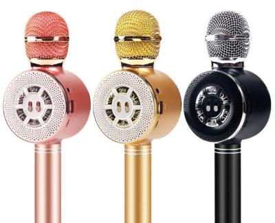 China Handheld Microphone Mic Music Player Singing Recorder KTV Karaoke Microphone WS669 Handheld Wireless Microphone Speaker With Light for sale