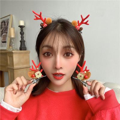 China Simple Elegant Mix Style Simple Santa Claus Hair Barrette Reindeer Antler Hairpins Christmas Hair Clip Accessories Clip For Party Girl Gift for sale