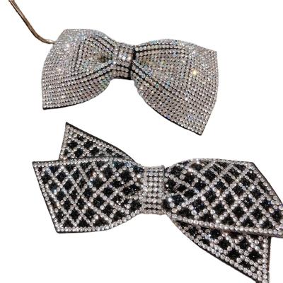 China Fashion Luxurious And Exquisite Girl's Delicate Bow Rhinestone Hair Clip Side Clip Girls Hair Accessories for sale