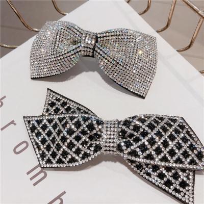 China Luxurious and Exquisite Luxury Rhinestone Hair Clip Fashion Bow Side Clip Hair Accessories for sale