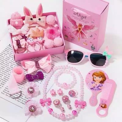 China ETFS-0342 exquisite 28 sets baby hair accessories clip box set portable baby hairpin baby hair clips set accessories for girls for sale