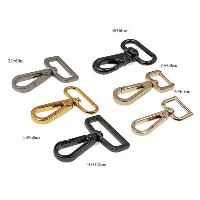 China Durable 20mm 25mm 40mm Die Cast Gold Strap Metal Swivel Metal Swivel Spring Clip Bag Bronze Snap Hooks Slings For Leather Bag Handbags for sale