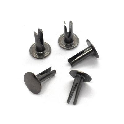 China Nickel Free & lead free custom bifurcated black nickel plated brass stainless steel split rivets for sale