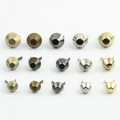 China Nickel Free & Wholesale Lead Free Brass Cross Tapered Cone Rivets Garment Accessories Decorative Studs For Handbags Leather Belt Purses Garment for sale