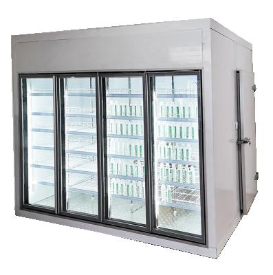 China Container Supermarket Glass Door Walk In Cold Room Freezer With Glass Door for sale