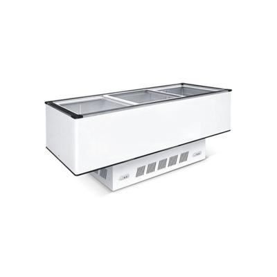 China Single-temperature Static Cooling Supermarket Refrigerator Island Deep Freezer for sale