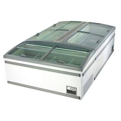 China Commercial Single-temperature Supermarket Meat Seafood Floor Display Chest Freezer for sale