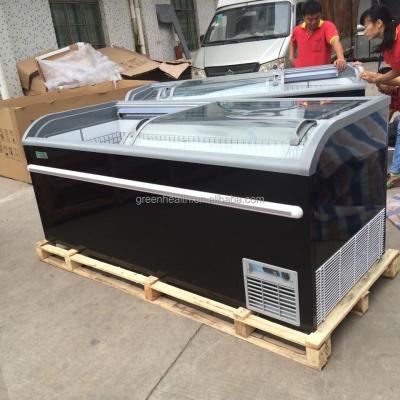 China Single-temperature frozen food freezer island freezer factory for hypermarket restaurant meat market for sale