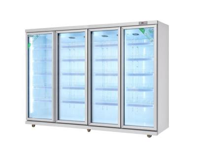 China Green&Health Commercial Glass Single-temperature Drinks Display Cooler Door Refrigerator For Supermarket for sale