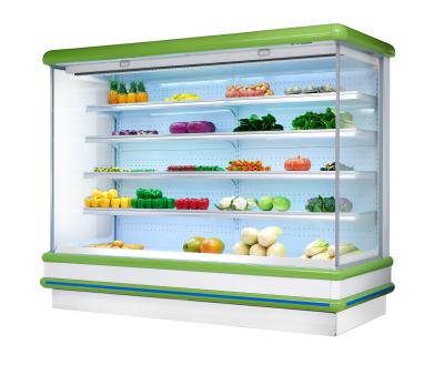 China Single-Temperature Build In System Commercial Multideck Refrigerator Display Showcase For Fruit / Vegetable for sale