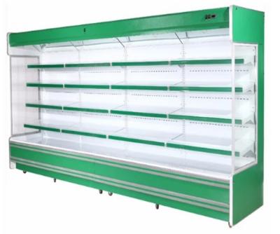 China Single-Temperature Supermarket Display Cooler Air Curtain Cabinet Soft Drink Milk Multideck Open Front Display Fridge for sale