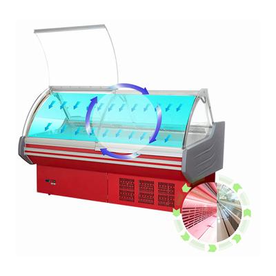 China Single-temperature Meat Display Refrigerator/Freezer Meat Fish Seafood Supermarket Butcher Showcase for sale