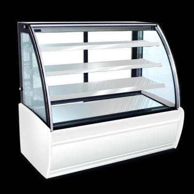 China Glass Sliding Door High Temperature Curved Cake Showcase Refrigerator for sale