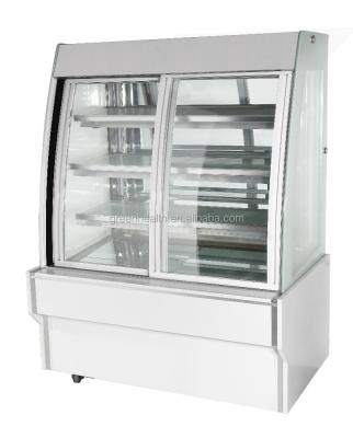 China Commercial Single-temperature dessert cake bakery display showcase refrigerator with front open glass door for sale