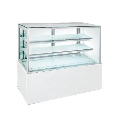 China Single-temperature 4 Feet Cake Display Fridge Top Selling Square Glass Display Showcase For Bakery Store for sale