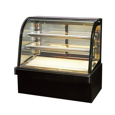 China Commercial Single-Temperature Curve Glass Pastry Bakery Display Showcase Cake Refrigerator for sale