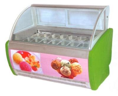 China Single-Temperature Hard Ice Cream Storage Freezer Display Showcase With Wheels With 14 Trays for sale