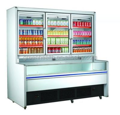 China Double-temperature upright freezer combi box, ice cream freezer, supermarket freezing showcase for sale