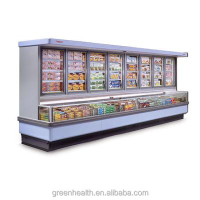 China Double-temperature commercial supermarket combination island display freezer with remote system for sale