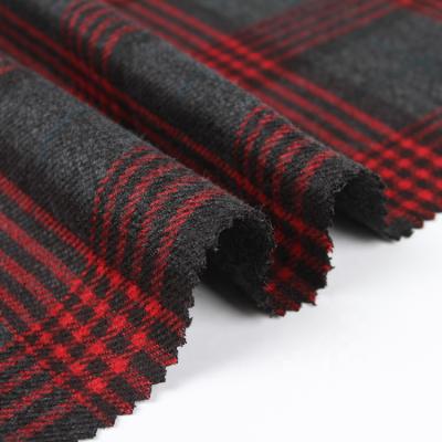 China Breathable TR Polyester Rayon 385GSM Yarn Dyed Woven Plaid Fabric For Coat for sale