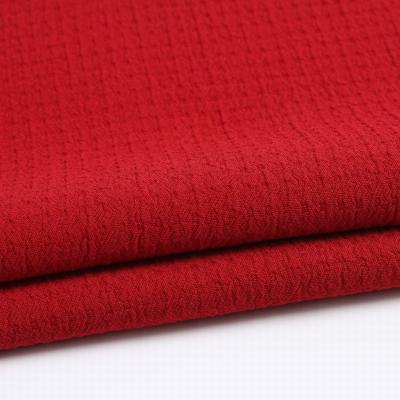 China Plain TSP Dye Polyester Cotton Spandex Woven Spandex Woven Red Stretch Fabric Poly For Pants Or Dress for sale