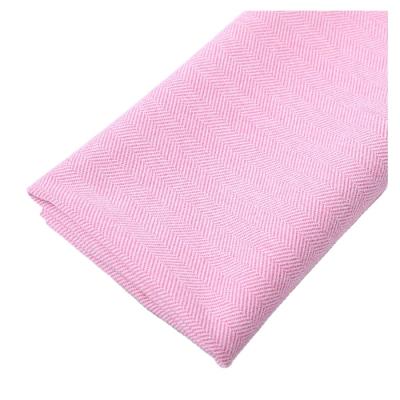 China Hot sale 320GSM pure custom made 100% polyester knitted silk pink herringbone fabric for coat for sale